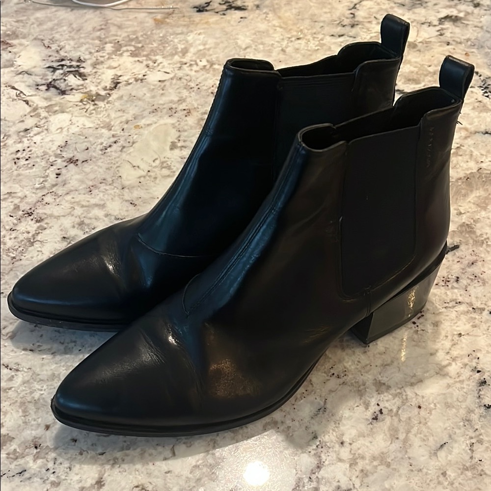 Black Leather Ankle Boots